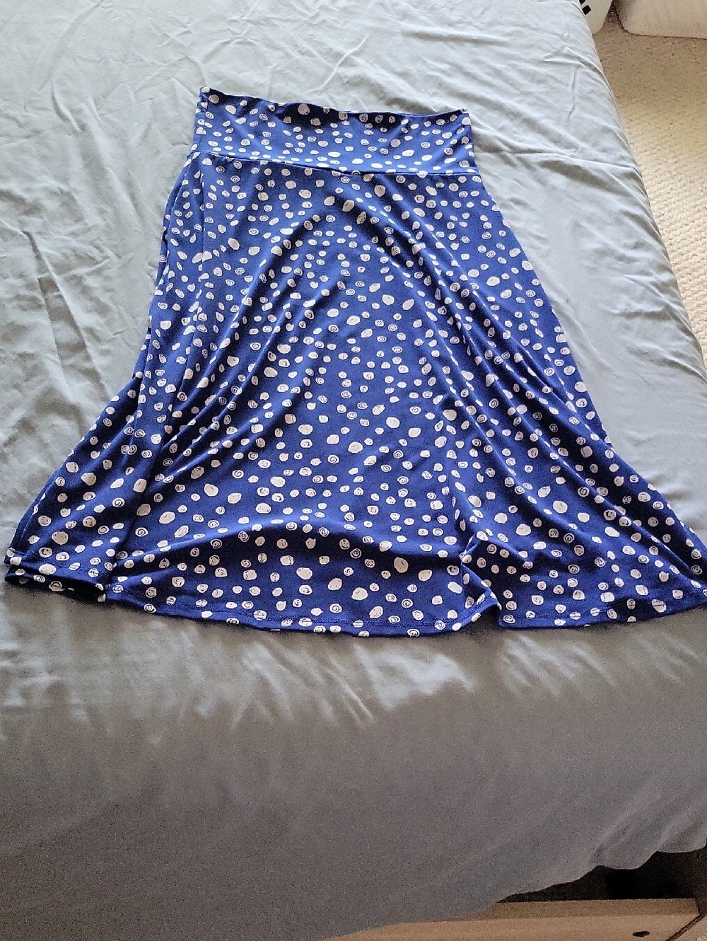 LuLaRoe Blue Polka Dot Maxi Skirt